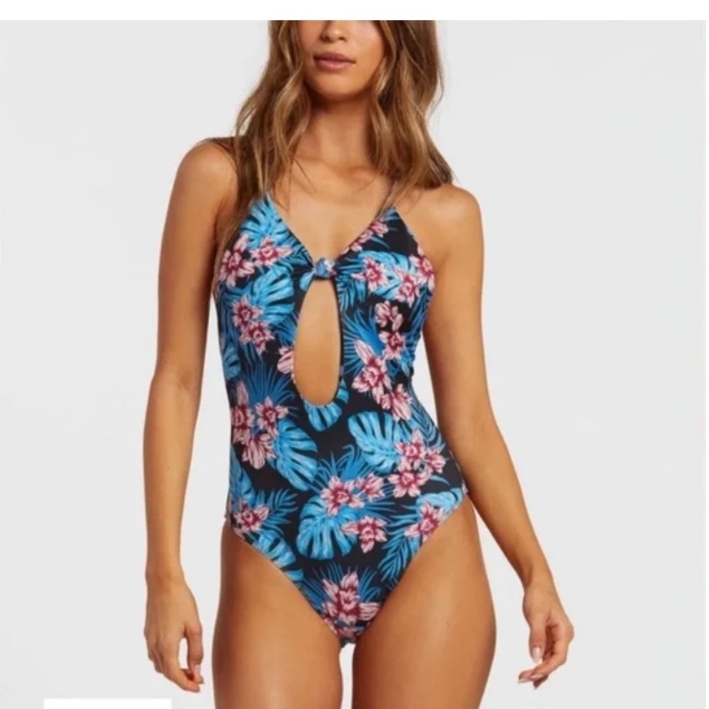 NWT Volcom Y’Orchidding one piece swim suit with adjustable straps